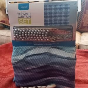 13-Piece Shower Curtain Set ~ Free Shipping! ☆ NWT